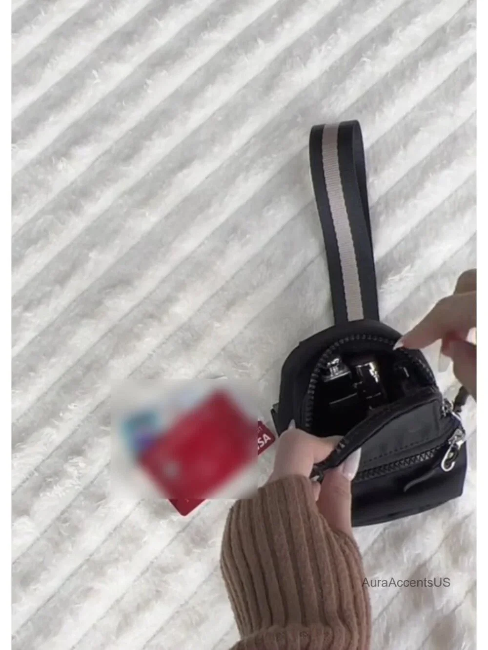 Mini Backpack Keychain Wristlet Pouch Coin Purse with RFID Card Slots for Women